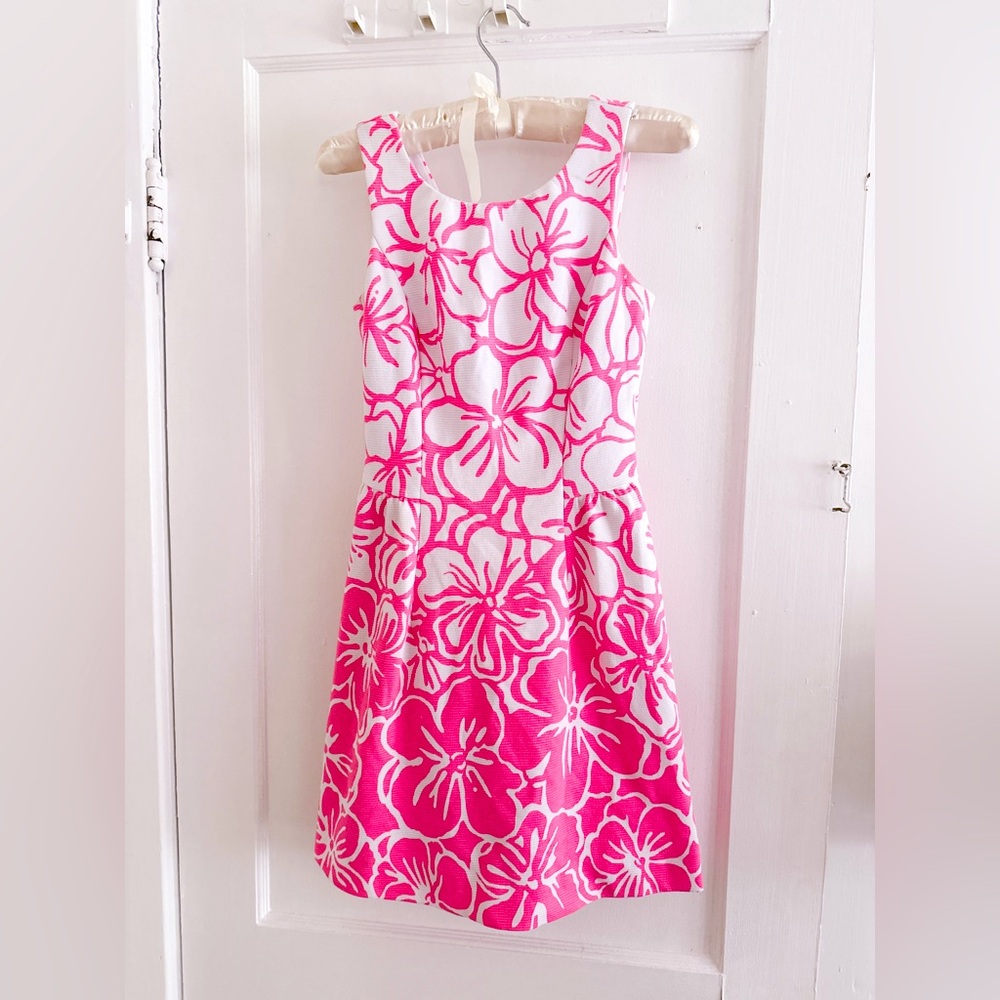 Lilly Pulitzer Dress Pink Hawaiian Summer Tropical Floral Size XS Small